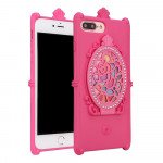 Wholesale iPhone 7 Plus Rose Diamond Mirror Case (Hot Pink)